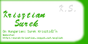 krisztian surek business card